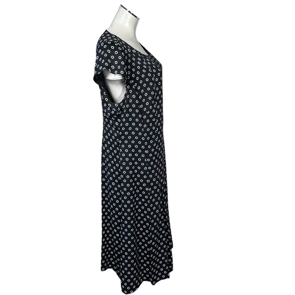 JONES NEW YORK Black White Polka Dot Short Sleeve Dress Women's Size 14W - Picture 4 of 16